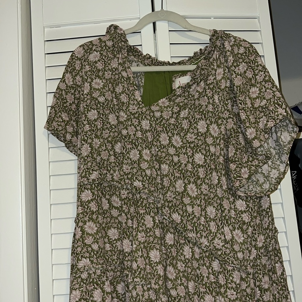 Anthro Green Summer Dress swing dress